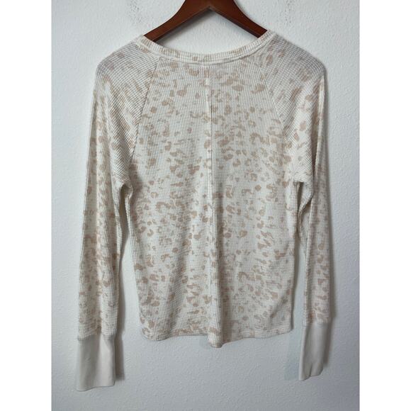 KNOX ROSE White & Pink Leopard Print Long Sleeve Thermal Top - Picture 3 of 3